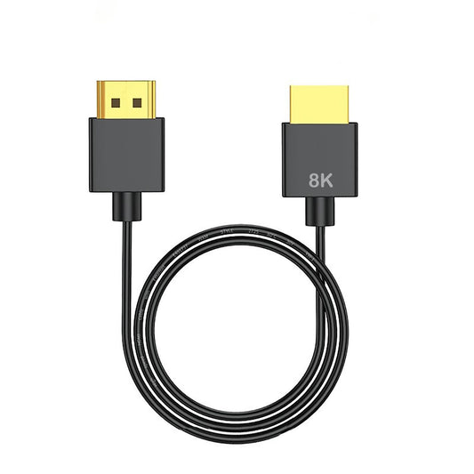 SkyeySnail 0.5m / 1.6ft 8K HDMI 2.1 Cable High Speed 48Gbps, Type A to A, Ultra Thin, Hyper Super Flexible Slim Cord, Diameter<3.6mm, eARC, for PS5