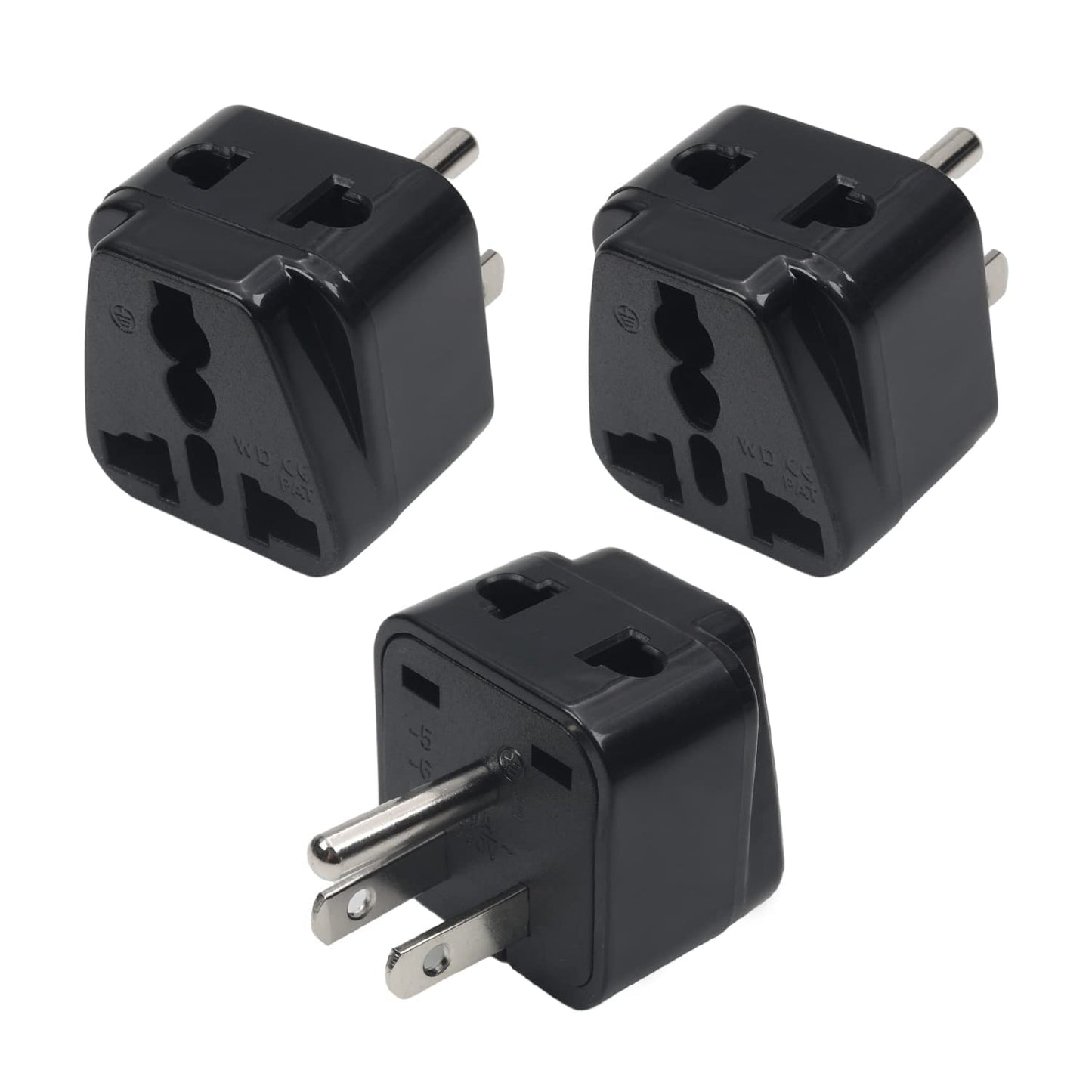 Fielect AC 110V-250V 10A WD-5 Male US to Female Universal Power Socket Adapter for Cord Connector 2pcs