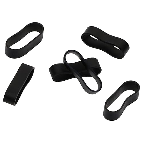 ONLYKXY 200pcs Small Black Silicone Cable Ties 0.59 inch/15 mm Diameter Flat Rubber Bands Elastic Reusable Thick Rubber Rings Supplies for School Home