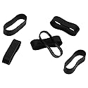 ONLYKXY 200pcs Small Black Silicone Cable Ties 0.59 inch/15 mm Diameter Flat Rubber Bands Elastic Reusable Thick Rubber Rings Supplies for School Home