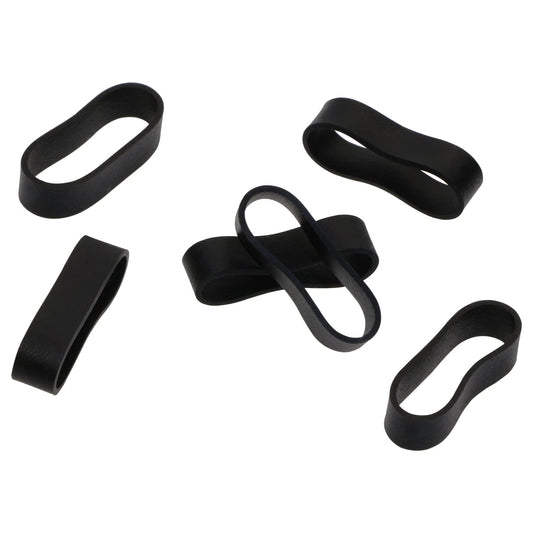 ONLYKXY 200pcs Small Black Silicone Cable Ties 0.59 inch/15 mm Diameter Flat Rubber Bands Elastic Reusable Thick Rubber Rings Supplies for School Home