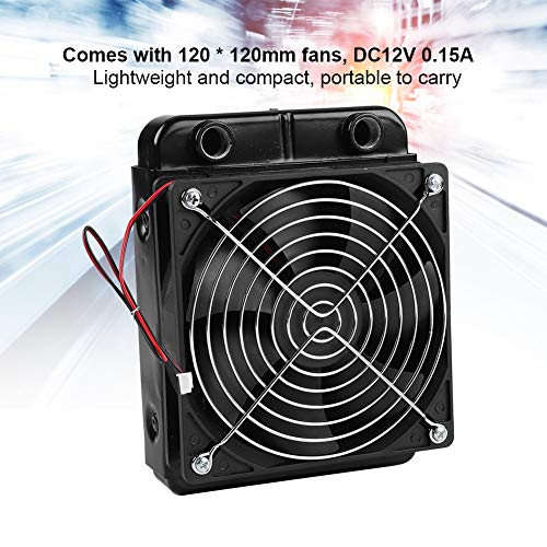 CPU Radiator, DC12V CPU Liquid Cooling Radiator With Fan, G1/4 Thread Heat Row Radiator with Fan, 18 Tubes 120mm Radiator CPU Liquid Cooler