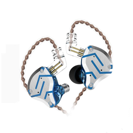 Five Driver Headphones,KZ ZS10 PRO High Fidelity Noise-Isolating Earbuds/Earphones with Detachable Cable 2Pin 0.75mm (Without MIC, Glare Blue)
