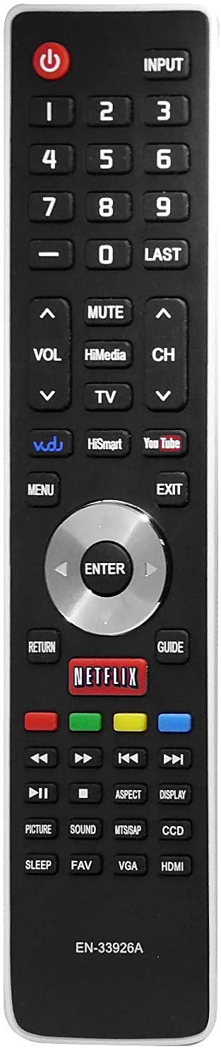 EN-33926A Remote Control Compatible with Hisense EN-33926A for Hisense Smart TV 32K20DW 32K20W 40K366WN 50K610GWN 55K610GWN 40H5 XV5849 32H5B 40H5B