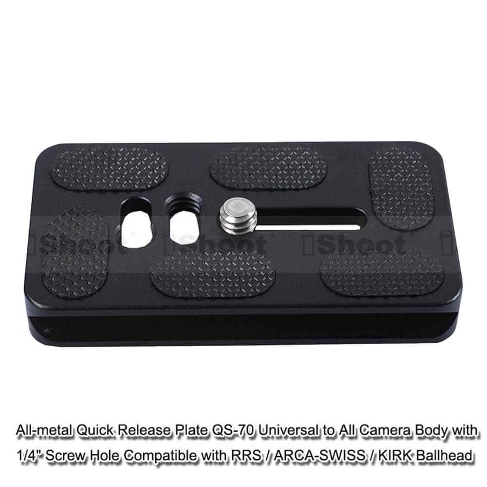 7cm Long Camera Quick Release Plate QS-70 with 1/4" Screw Compatible with Arca-Swiss Fit Tripod Ball Head Panning Head Panorama Head Panoramic Head