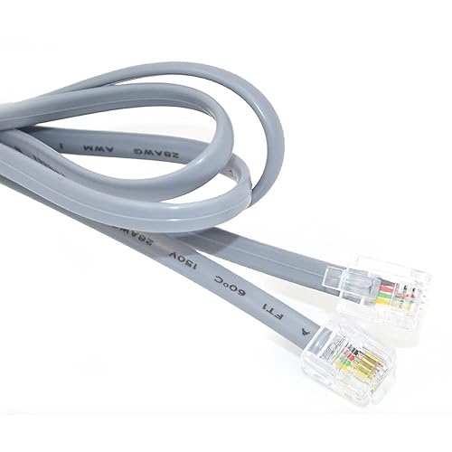 NEORTX RJ11 to RJ11 Cable 5ft, 1.5 Meters Phone Cord Telephone Line Extension Cord Cable Wire Male to Male RJ11 6P4C Modular Plug for Landline