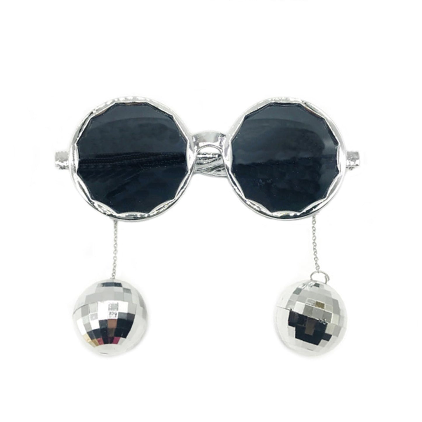 HokiiS Retro Disco Ball Glasses, Funny Party Sunglasses 70s Disco Ball Party Silver Chain Glasses for Women Girl Party Favor Gifts Lovers