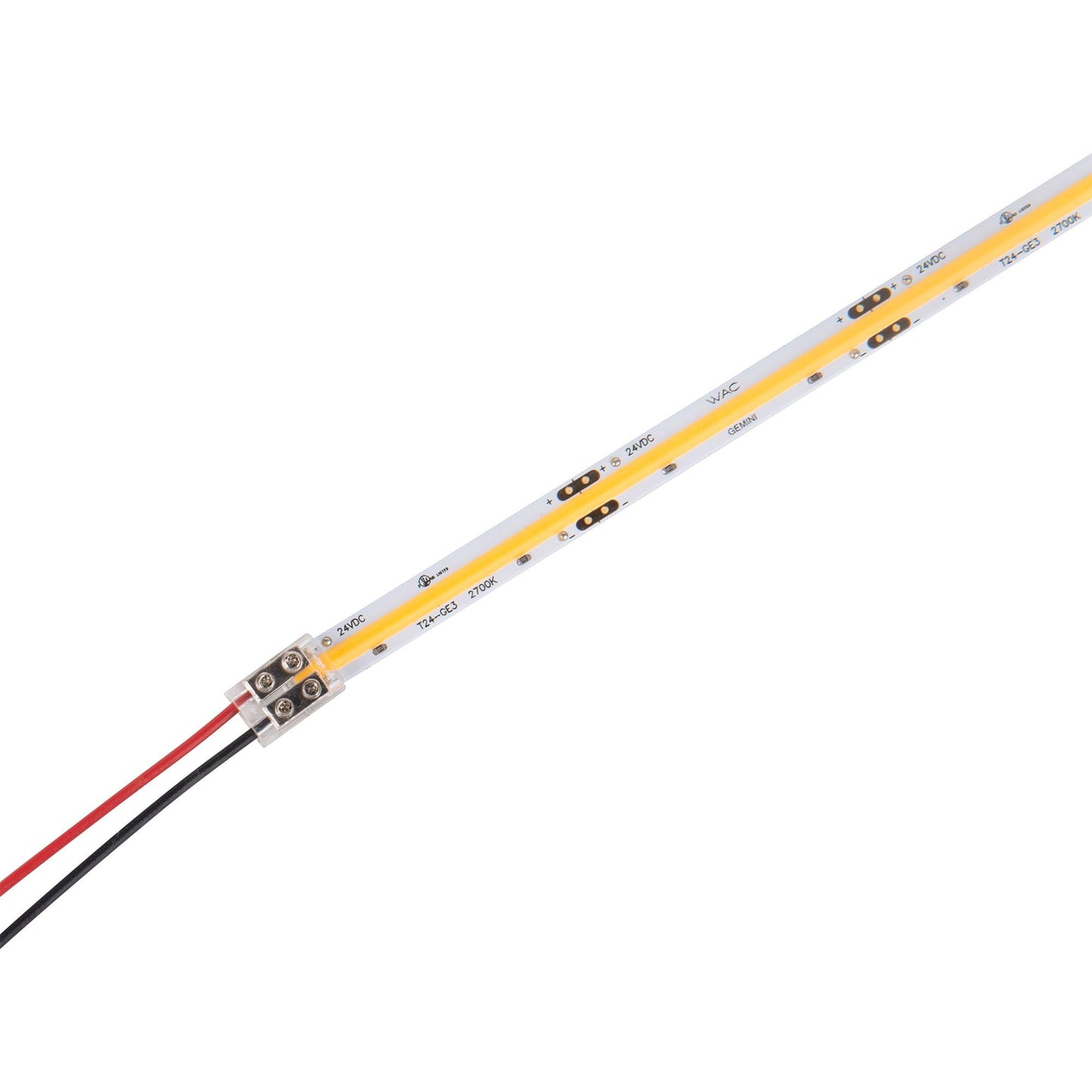 WAC Lighting Gemini 24VDC LED COB Tape Light No Visible Diodes 4000K Cool White 3W and 300 Lumens per Foot 15 Foot Reel Field Cuttable Every 2 Inches