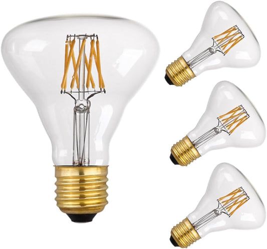 Beriteluce LED Vintage Edison Bulb, Dimmable, LED Flood Light Reflector, R80/BR30 8W (80W Equivalent), 750 Lumen, 2700K (Warm White), Medium Base E26