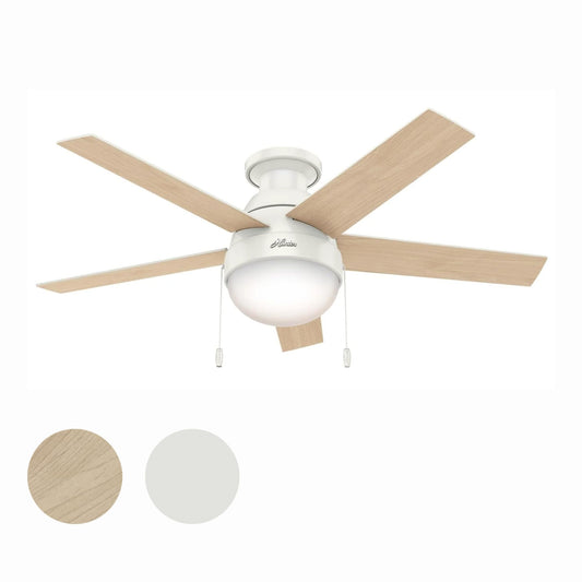Hunter Fan 46 inch Contemporary Ceiling Fan with Light in Premier Bronze (Renewed) (Fresh White)