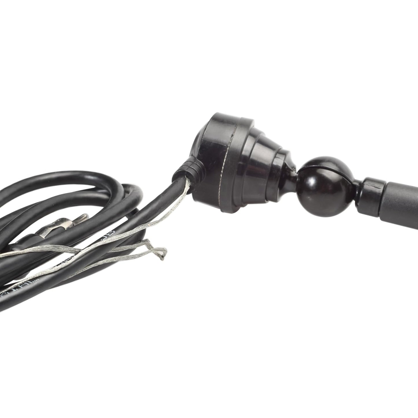 Rubber Antenna AM/FM for Car, RVs, Boat - 14" with 72" Cable, 180-degree Swivel Base