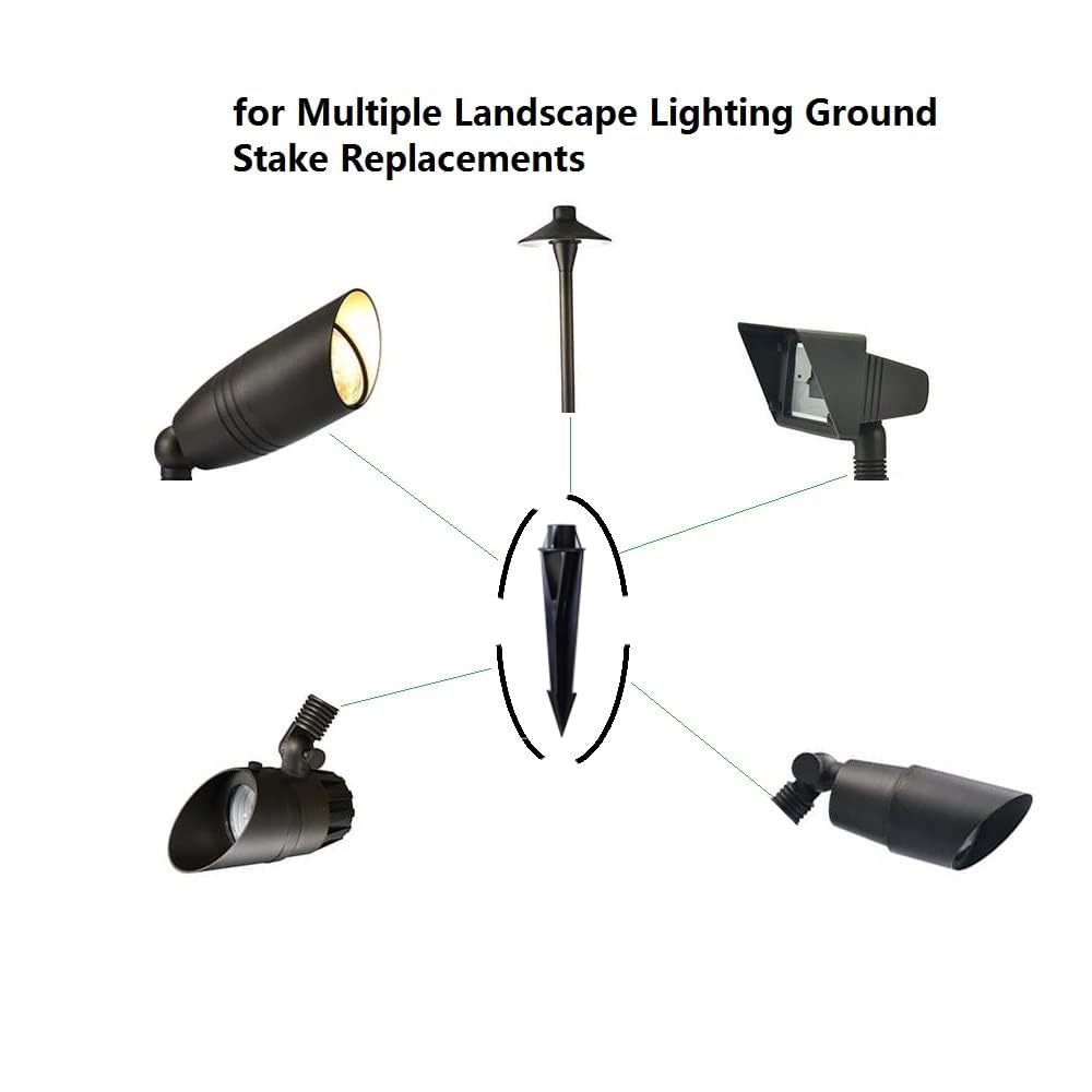 Arrownine Landscape Lighting Ground Light Spikes Stakes Replacement,1/2" NPT Female Thread for Landscape Path Lighting Landscape Spotlights Outdoor