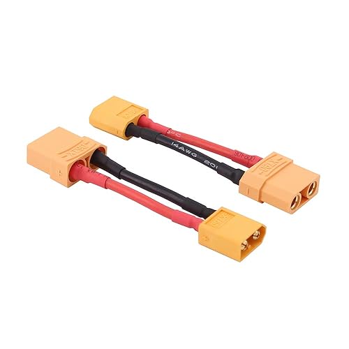 OliRC 2pcs Male XT60 to Female XT90 Connector Adapter with 14awg 2in Cable(C98-2)