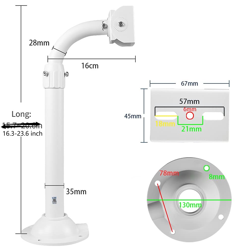compcctv CCTV Security Camera Mount Bracket, Telescopic Adjustable Universal Wall Mounting Bracket