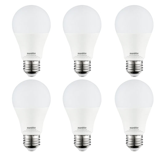 Sunlite 41833 LED A19 Light Bulb, 9 Watts (60W Equivalent), 810 Lumens, Medium E26 Base, 100-240 Multi-Volt, Non-Dimmable, Frost, 3000K Warm White, 6