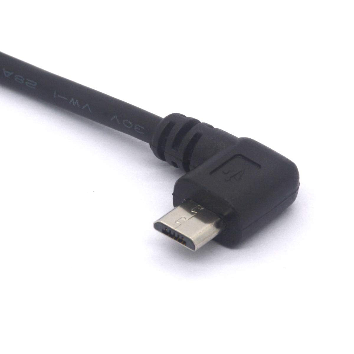 PIIHUSW Mini USB Female to Micro USB Left Cable Cord - 90 Degree B Micro USB Male to Mini Female Connector Adapter for MP3 Camera (Left)