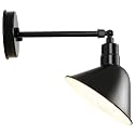 METOJIA Gooseneck-Barn Sign-Light Outdoor-Store Fixture - 8 inch Dome Angle Shade Small Wall Scoop Lights Farmhouse Vintage Antique Style Lighting