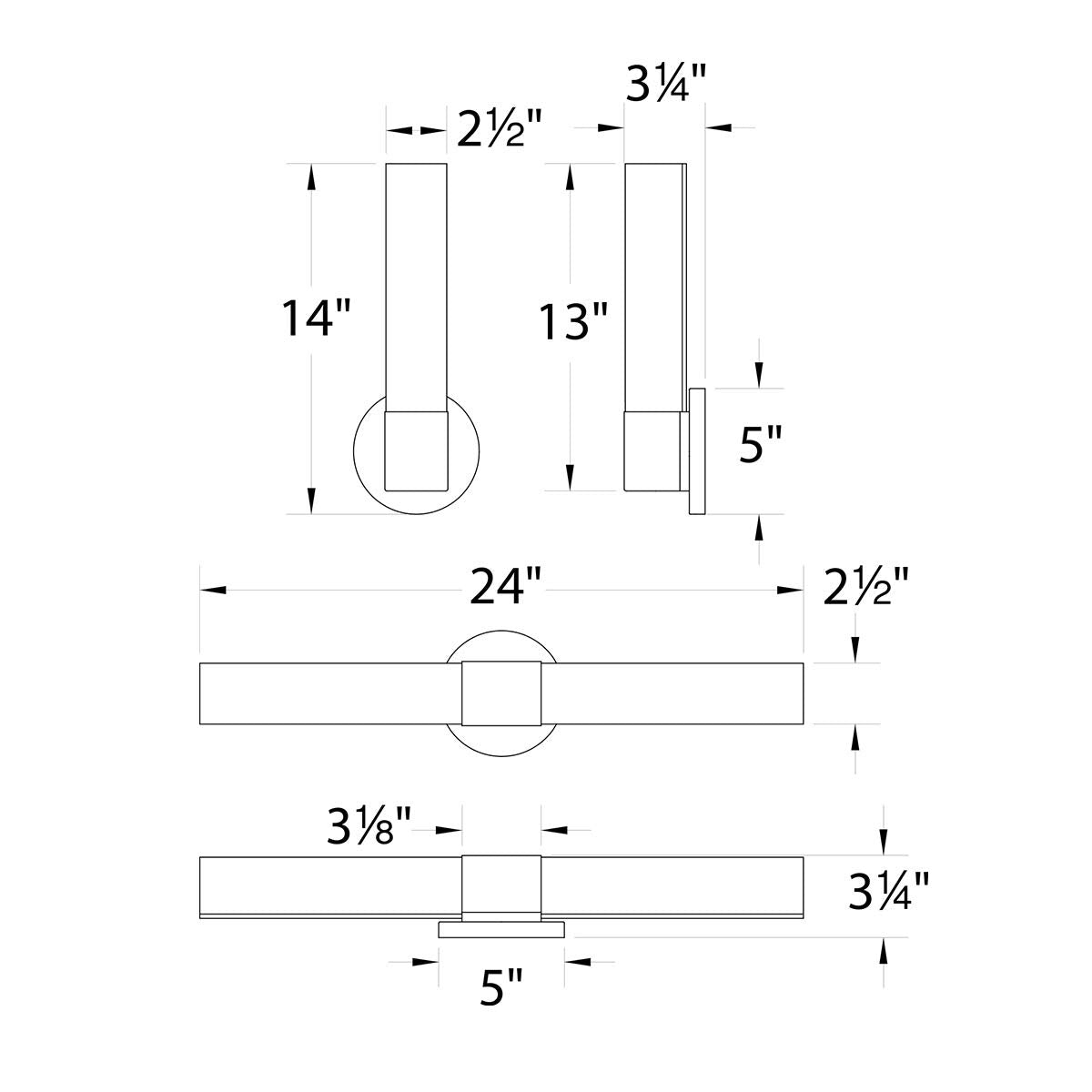 WAC Lighting, Turbo 24in LED Energy Star Bathroom Vanity & Wall Light 3500K in Chrome