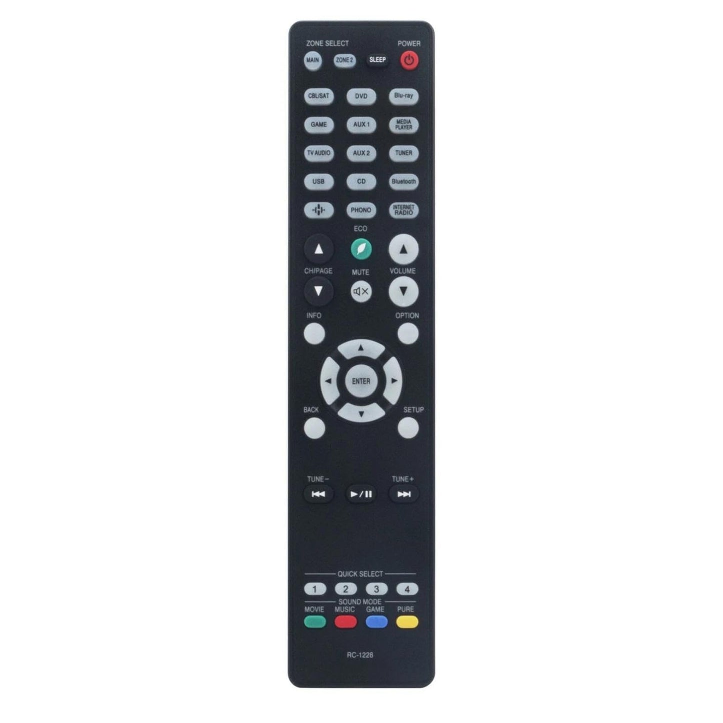 RC-1228 Replacement Remote Control for Denon Integrated Network AV Stereo Receiver in Living Rooms or Rooms, No Programming or Pairing Needed, Replace