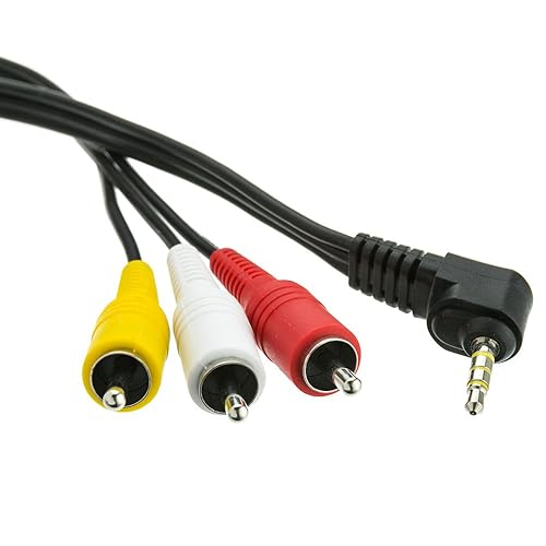 3.5mm Male to 3RCA Male Plug Stereo Audio Video AUX Cable for Smartphones, MP3/MP4 Player, Tablets, Home Theater, 3.5mm Male to RCA AV Camcorder Video
