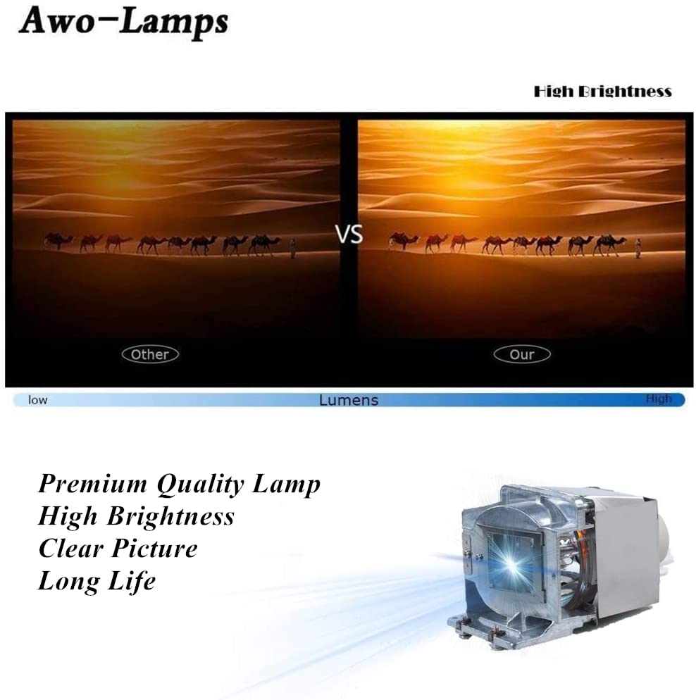 AWO Original P-VIP240W Lamp for RLC-080/RLC-083/RLC-084/RLC-088/RLC-089/RLC-090/RLC-091 with Housing for VIEWSONIC