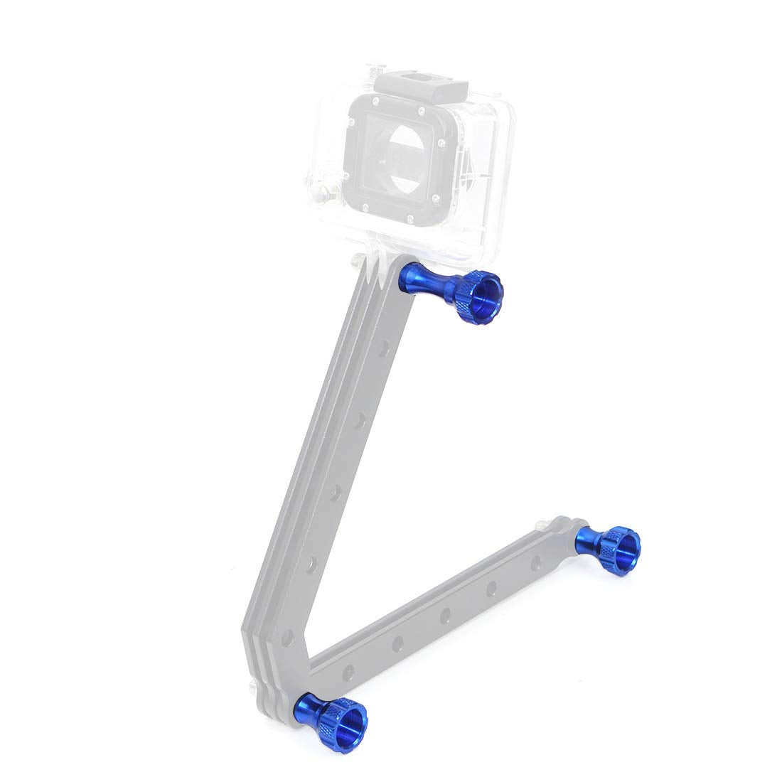 NovelGoal CNC Aluminium Small Tripod Mount Adapter with Thread Screw for HD Hero 9 8 7 6 5 4 Session 2 3 Action Cameras (Blue Screw)