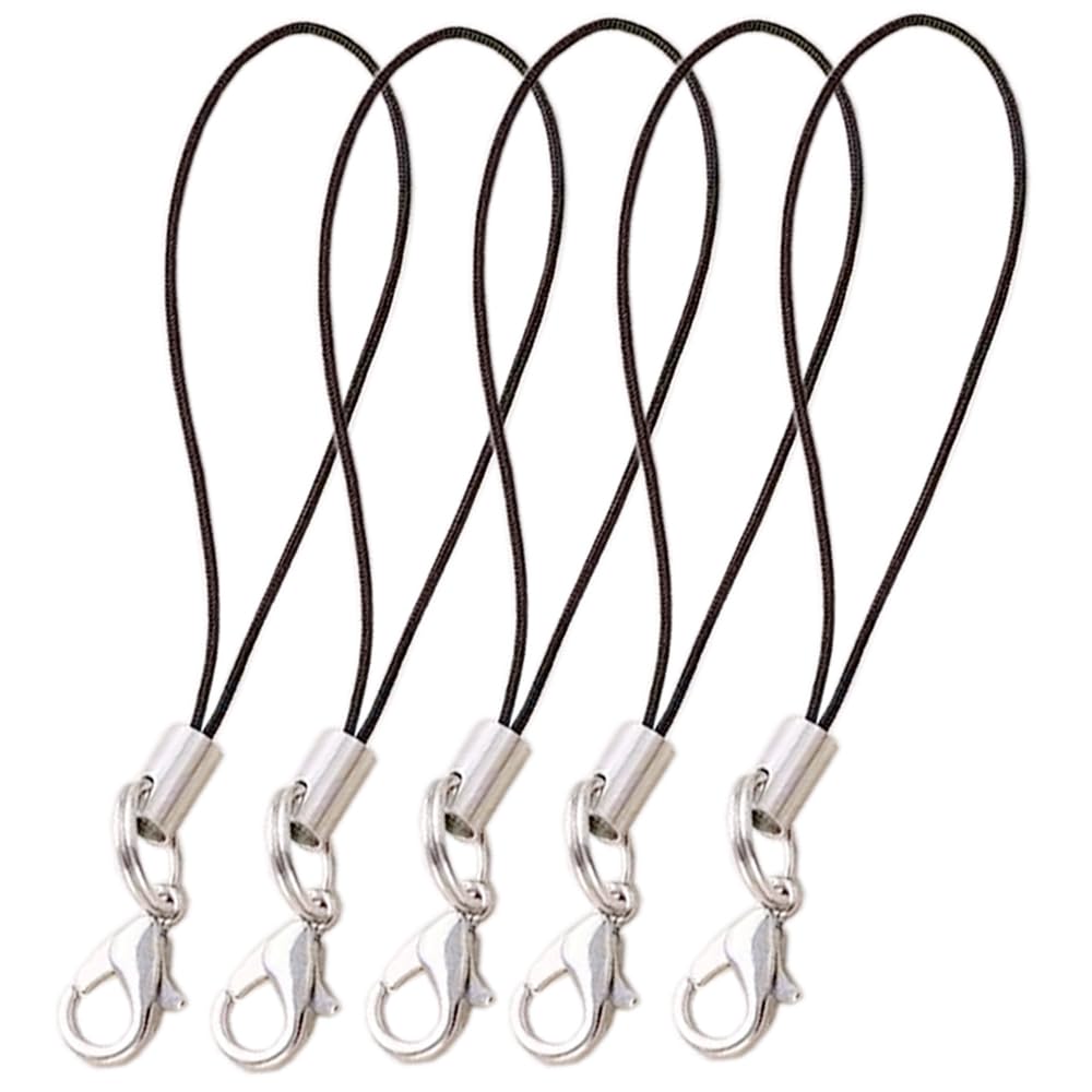 KCKEYS 30x Black Lobster Clasp Lanyard Strings, Braided Replacement Cords for Keychains, Phone Charms, Pendant, DIY Crafts & Jewelry Making