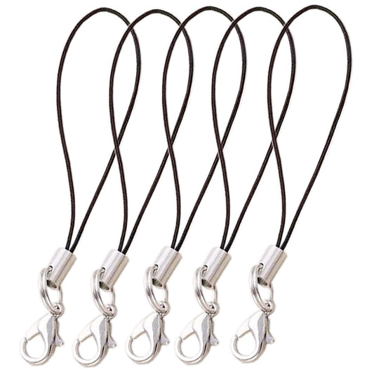 KCKEYS 30x Black Lobster Clasp Lanyard Strings, Braided Replacement Cords for Keychains, Phone Charms, Pendant, DIY Crafts & Jewelry Making