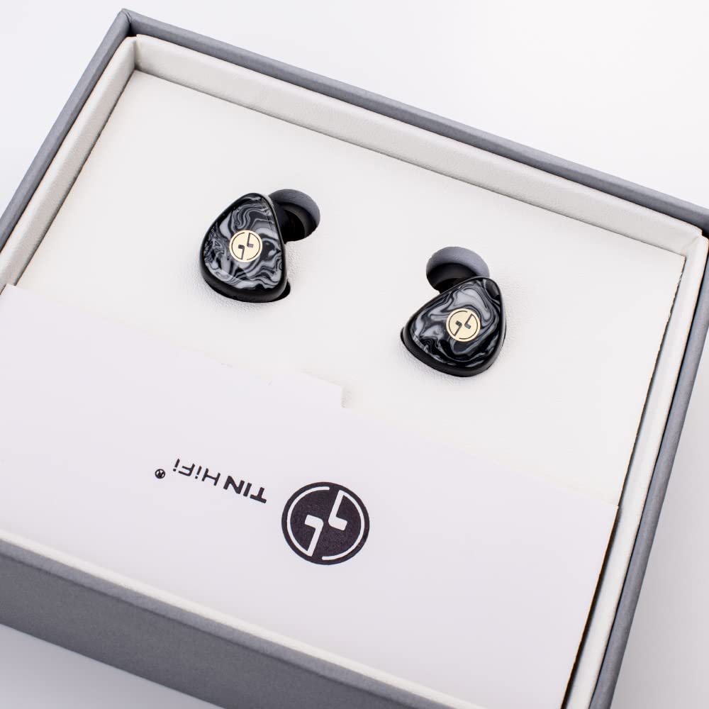TINHIFI T3 Plus 10mm LCP Dynamic Driver IEM, HiFi Wired Earbuds with Balanced Sound & Deep Bass, 3D Printed Marble Texture Shell, Detachable 2Pin