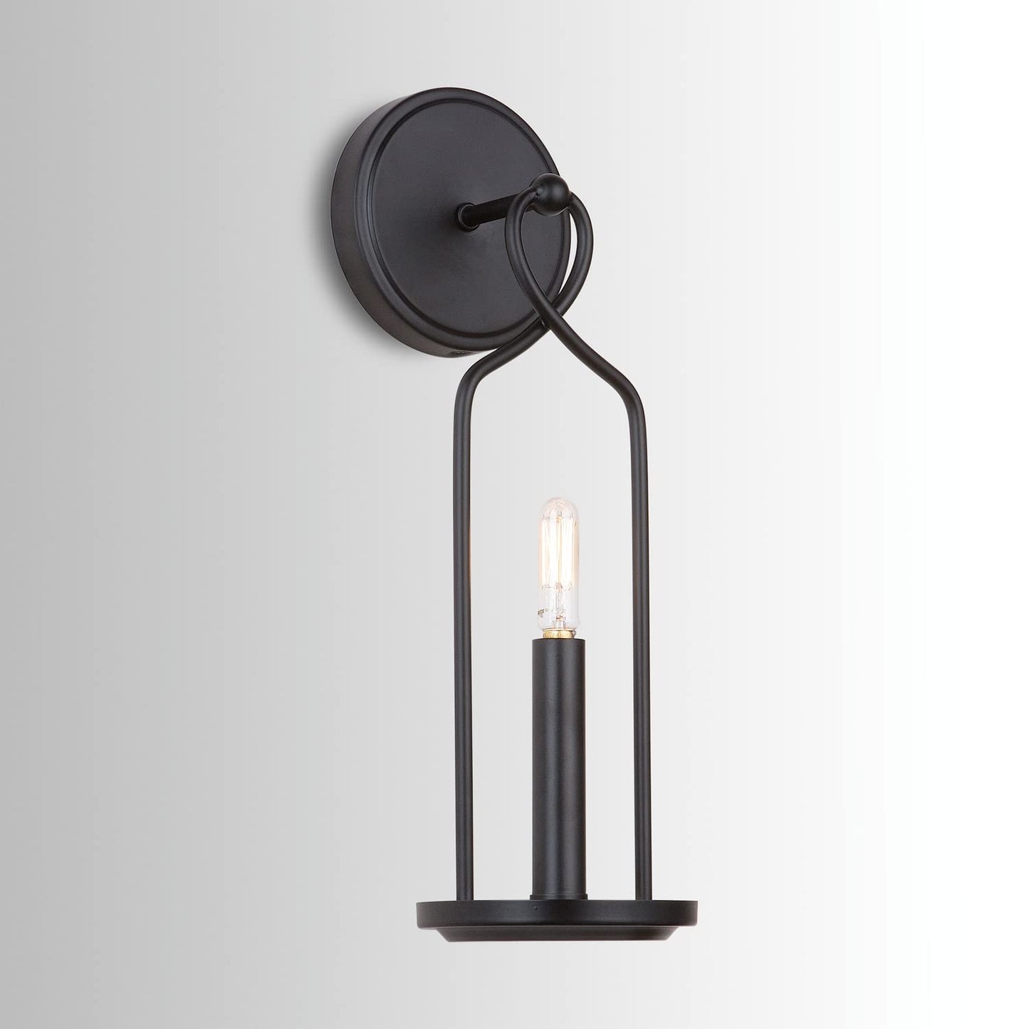 Capital Lighting 631611MB Sonnet Bold Colonial Candlelight Wall Sconce, 1-Light 60 Watt, 16" H x 5" W, Matte Black