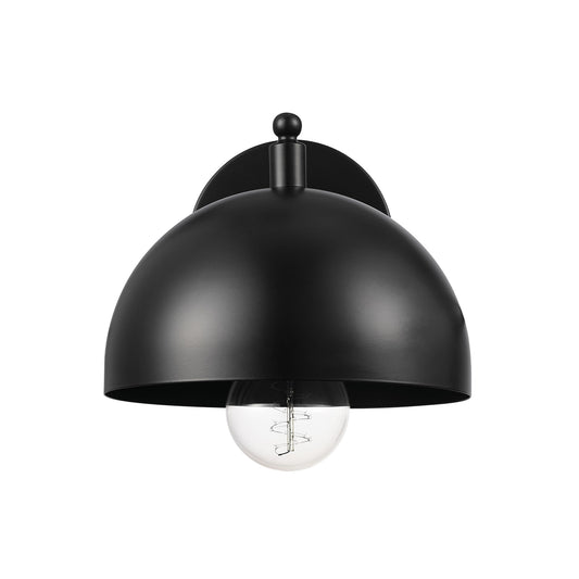 Globe Electric 65000047 1-Light Wall Sconce, Matte Black, Wall Lights for Living Room, Bedroom, Den, Mounted Bedside Lamp, Apartment Essentials