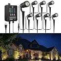 COLOER All-in-One Low Voltage Landscape Lighting Kit, 8 Pack 5W Die-cast Aluminum Landscape Lights with Transformer and Connectors, IP65 Waterproof