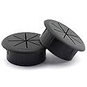 HJ Garden 2pcs 2-3/8 inch Flexible Desk Cord Grommets Wire Organizer Hole Cover for Managing and Hiding Office PC Desktop Cable(Black)