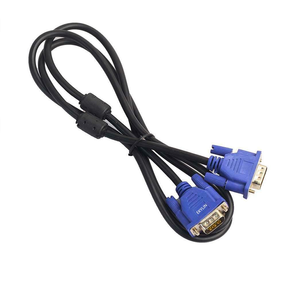 EKYLIN VGA Cable, 1.5m/5Feet Male to Male Video Extension Cable Adapter for Computer PC to Monitor Screen Projector with Socket Port