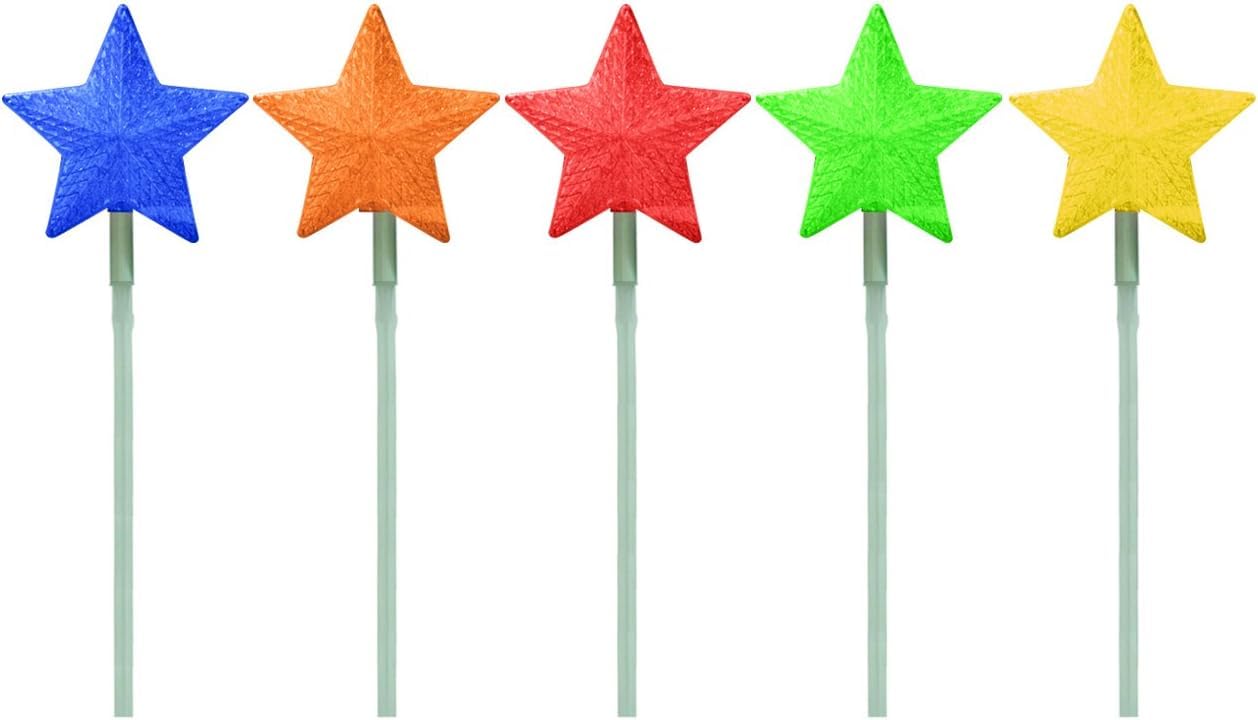 Brite Star 5 ct 23.25 in H Symphony of Lights Color Changing Light Show Star Pathmarkers