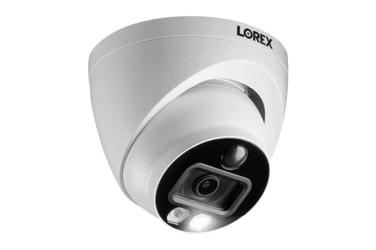 Lorex Indoor/Outdoor 4K Dome Security Camera, Add-On Analog Camera for Wired Surveillance System, Active Deterrence, Color Night Vision Motion, 1 Dome