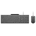 Lenovo 310 USB-A Wired Keyboard Mouse Combo, Quiet Keys, Ultra-Slim Gaming Design, Spill-Resistant, Integrated Phone Stand, Compatible w Laptop, PC