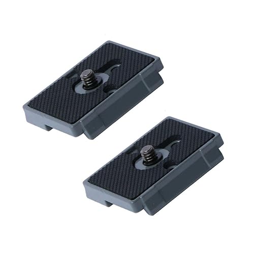 Harwerrel Quick Release Plate 1/4" Screw Compatible with Manfrotto 200PL-14 322RC2 324RC2 488RC2 496RC2 Camera Tripod Head (Pack of 2)