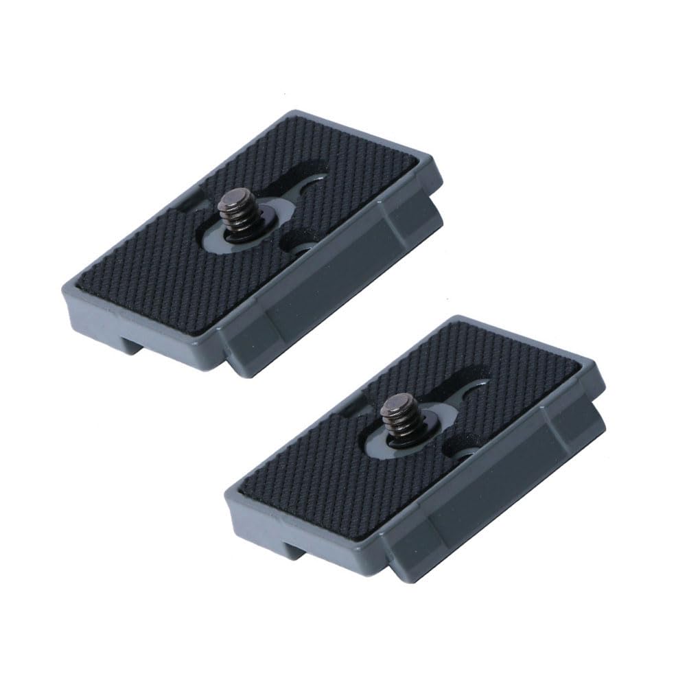 Harwerrel Quick Release Plate 1/4" Screw Compatible with Manfrotto 200PL-14 322RC2 324RC2 488RC2 496RC2 Camera Tripod Head (Pack of 2)