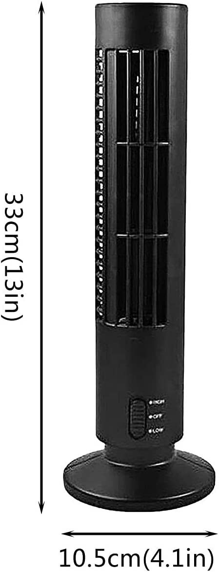 YWangQiang Tower Fan Air Conditioner Fan, 2 Speeds & Low Noise Bladeless Tower Fan, Small Fan Desk Fan USB Powered, Oscillate Fan Bedroom Fans