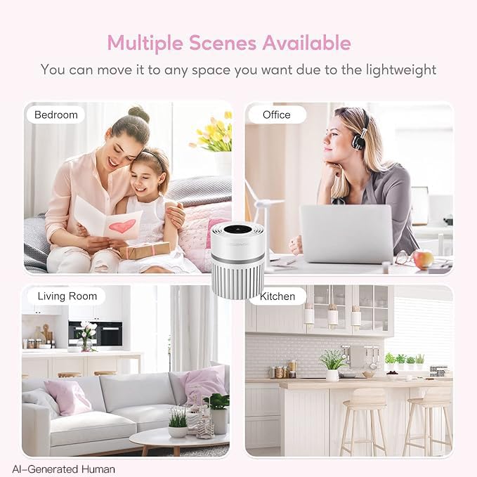 MEGAWISE EP1810 Air Purifier with Genuine HEPA Filter, Covers up to 215 sq ft, Designed for Dust, Pet Dander, and Odors