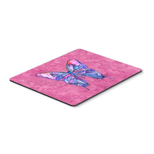 Caroline's Treasures 8859MP Butterfly on Pink Mouse Pad, Hot Pad or Trivet for Home Office Gaming Working Computers Laptop Mouse Mat,Washable Large