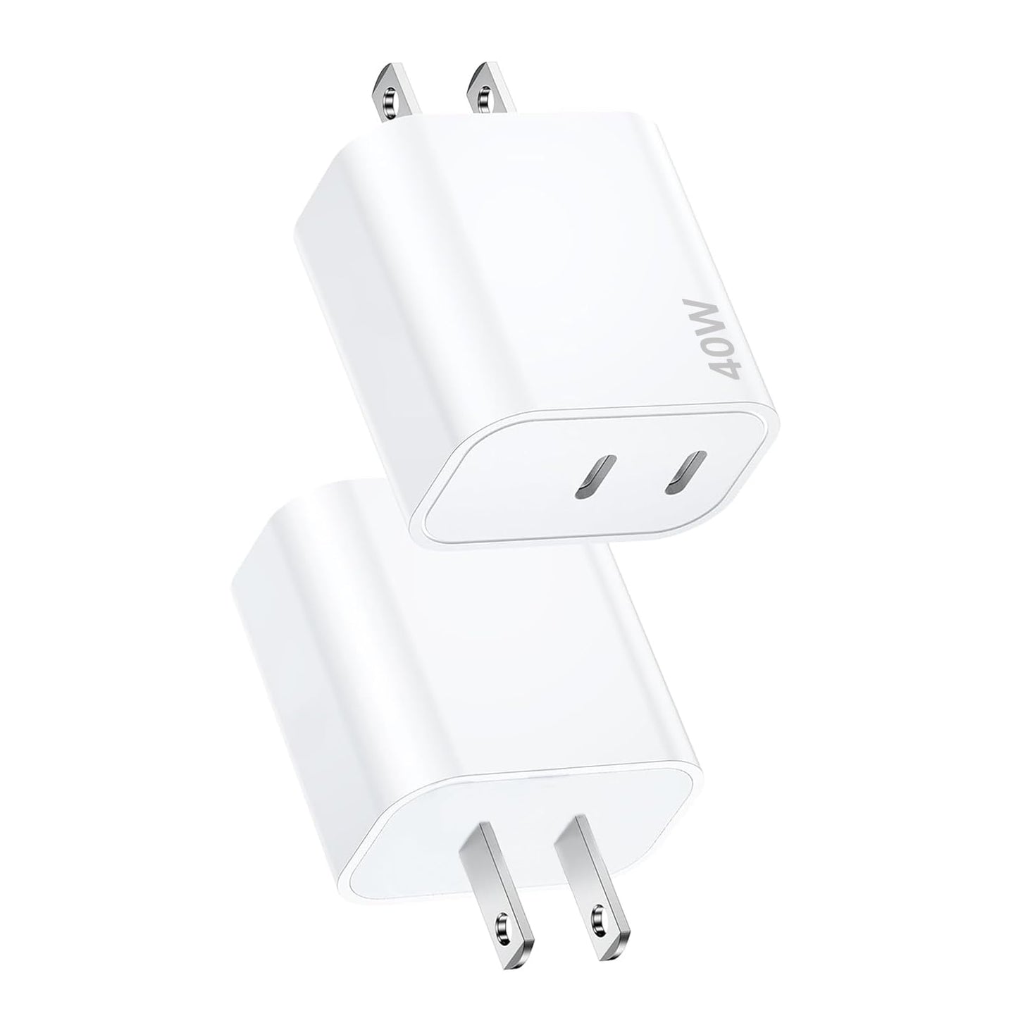 USB C Charging Block Fast Charger,2Pack 40W Dual Port Fast USB C Wall Charger Block,Type C Charging Plug Power Adapter Compatible with iPhone 17 Pro
