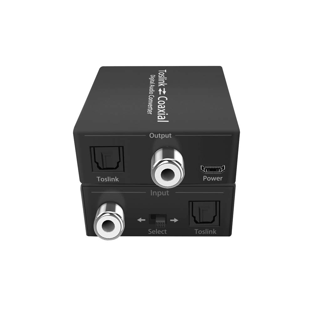Bi-Directional Coax Digital Audio Adapter - Coax to Optical or Optical to Coaxial Converter