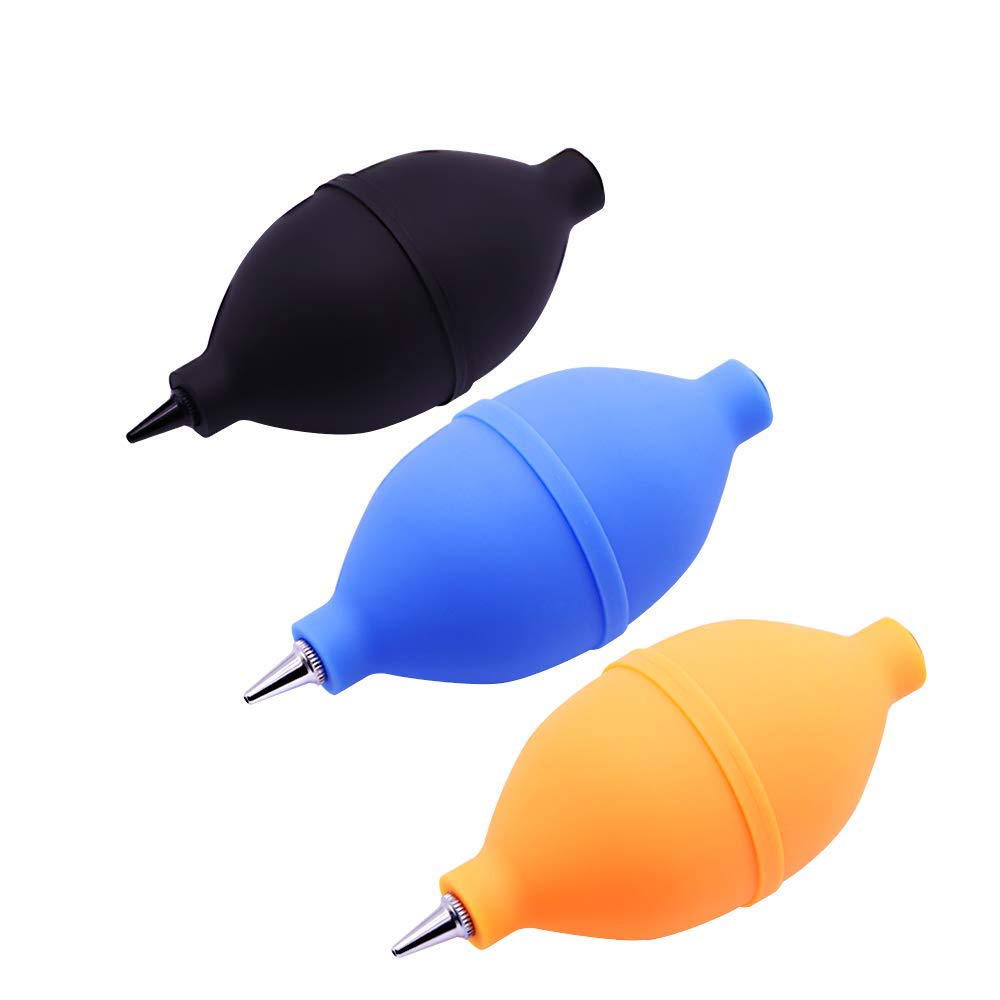 Super Silicon Air Blower and Dust Blaster Ball for Cleaning Camera Lens, Circuit Board and Other Sensor Electronics, Yellow Blue Black Random Color