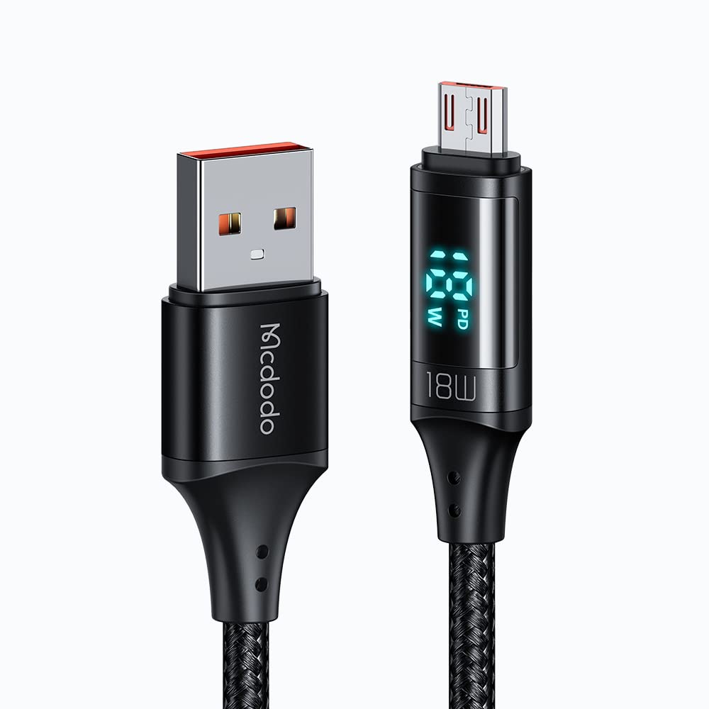 mcdodo [ Micro USB Nylon Braided Sync Charge USB Data 4FT/1.2M Cable Compatible Samsung/HTC/MP3 More (Micro Black, 4FT/1.2M)