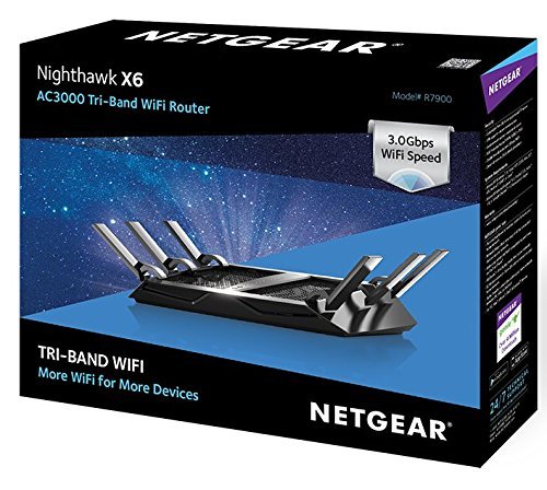 NETGEAR Nighthawk X6 AC3000 Tri-Band Smart WiFi Router, Gigabit Ethernet, Compatible with Amazon Echo/Alexa (R7900)