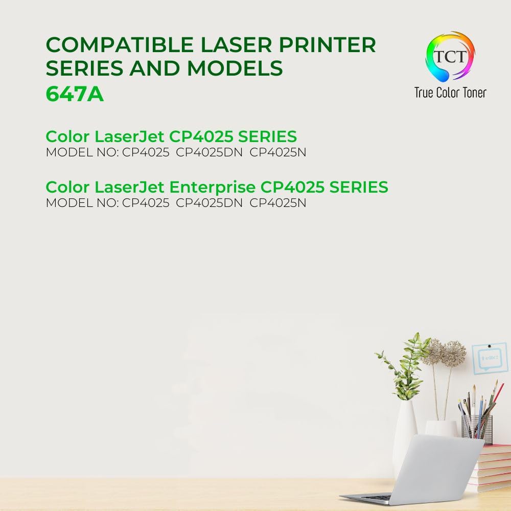 TCT 647A Black Toner Cartridge - Compatible Replacement for HP 647A CE260A Works with HP Color LaserJet CP4520 CP4025 CP4525 Printers (8,500 Pages)