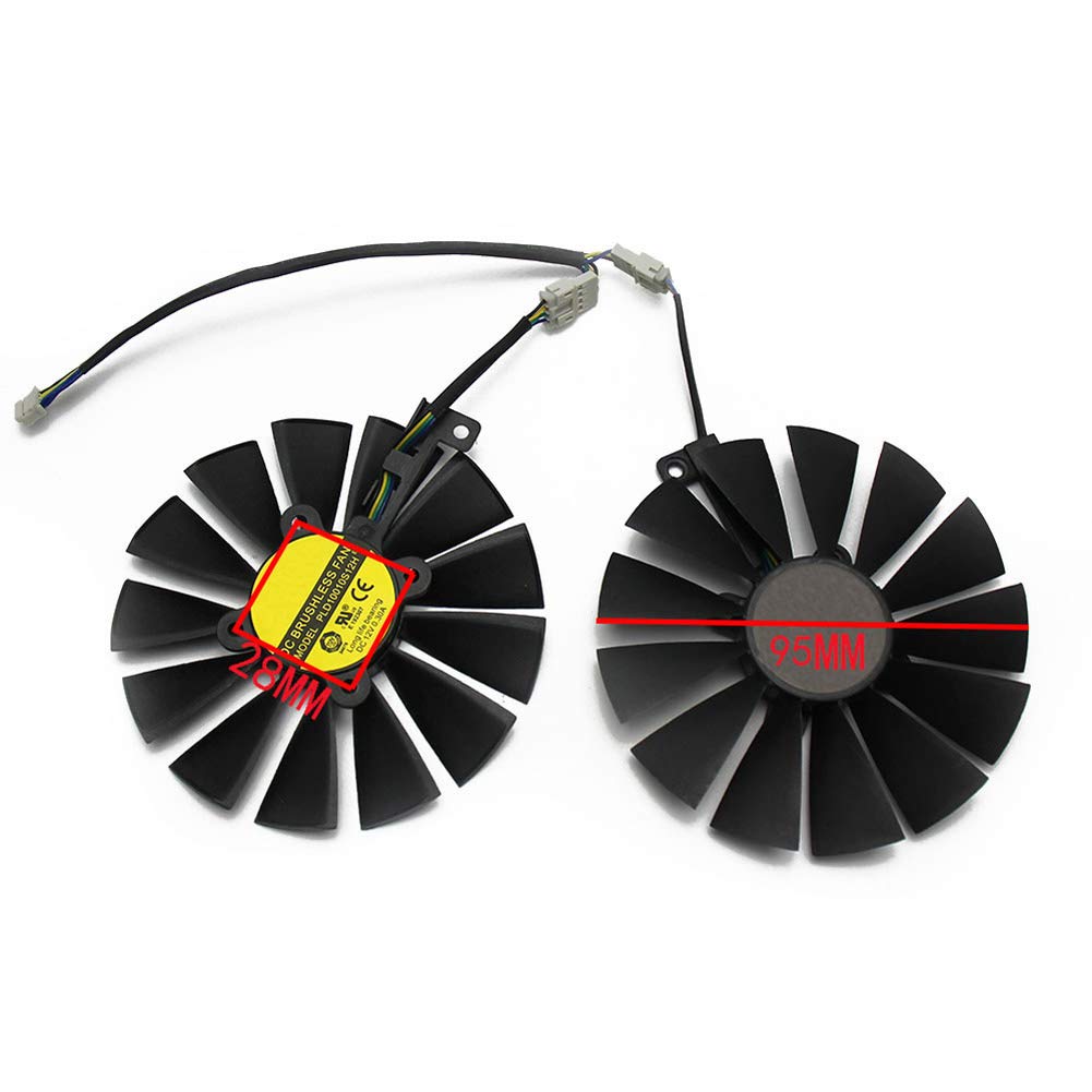 New 95MM PLD10010S12H Cooler Fan for ASUS ROG Strix Dual RX 470 570 for AMD RX470 RX570 Gaming Video Card Cooling Fan (2PCS)
