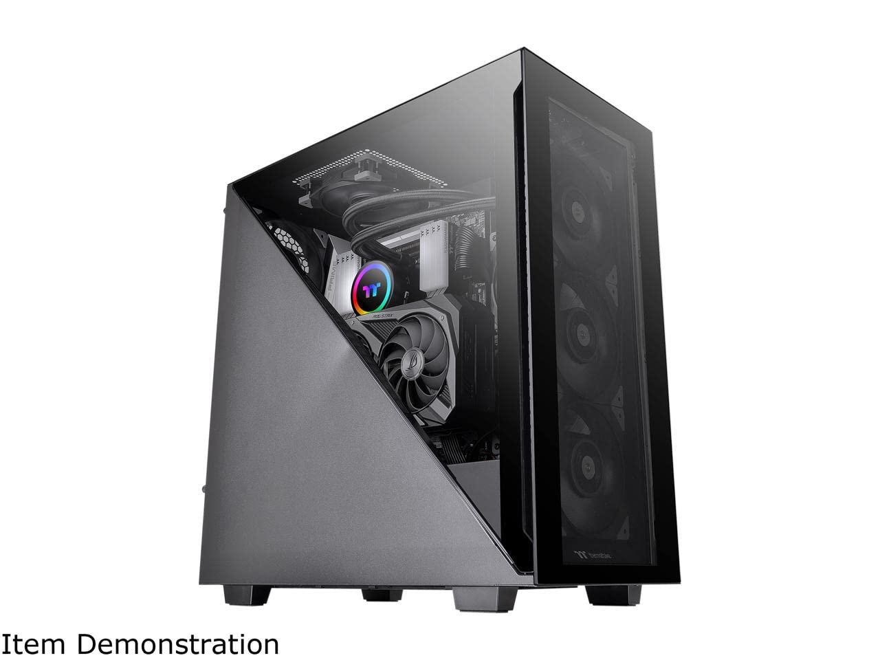 Thermaltake Divider 300 Triangular Tempered Glass Type-C (USB 3.1 Gen 2) Water Cooling Ready ATX Mid Tower Computer Case CA-1S2-00M1WN-00